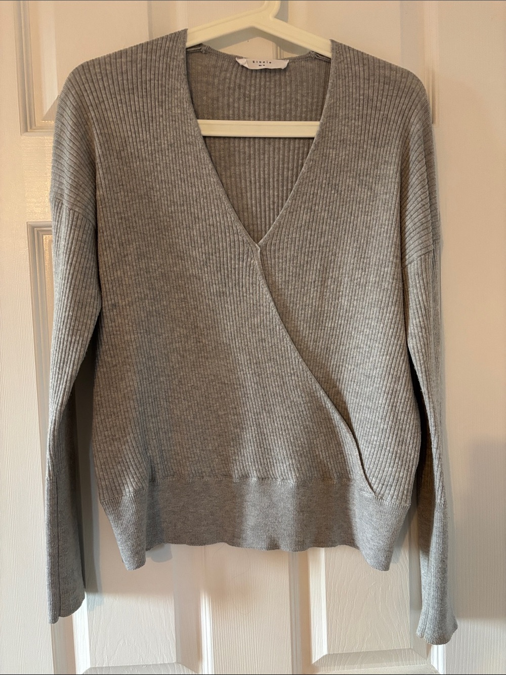 Elodie Light Gray Ribbed V-Neck Wrap Pullover
2/20 bundle for discount